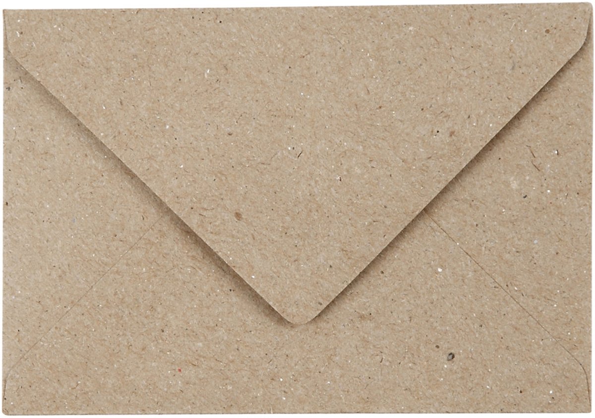 Gerecyclede Enveloppen, C7 7,8x11,5 cm,  120 gr, naturel, 50stuks [HOB-20531]